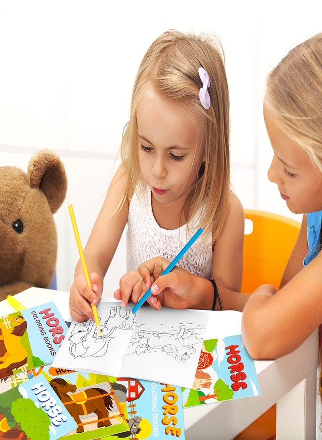 JAPBOR 24pcs Horse Party Coloring Books, Farmhouse Pony Color Pages Drawing Booklet Bulk, Cartoon Western Horses DIY Art Painting Craft Games Party Favors Carnival Goodie Bags Fillers - Image 5